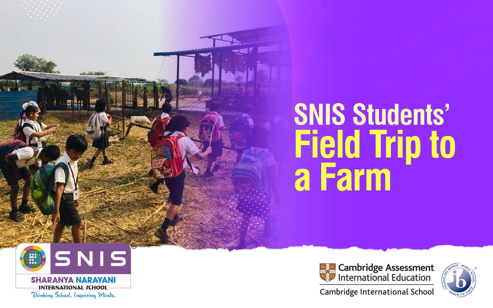 SNIS Students’ Field Trip to a Farm by snis Top international schools in bangalore